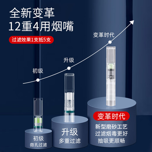 Genuine (ZOBO) cigarette holder filter disposable frosted 12-weight cigarette tar filter coarse, medium and fine four-use 100 pieces