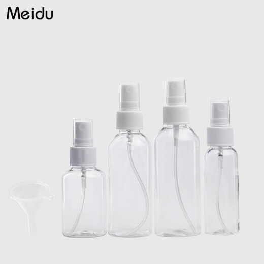 Meidu refill bottle, foaming bottle, spray bottle, fine mist hydration spray bottle, cosmetic travel refill bottle, press bubble bottle, no manual work, plastic transparent empty bottle, small spray bottle, transparent refill bottle [30+50+80+100] ML+ funnel