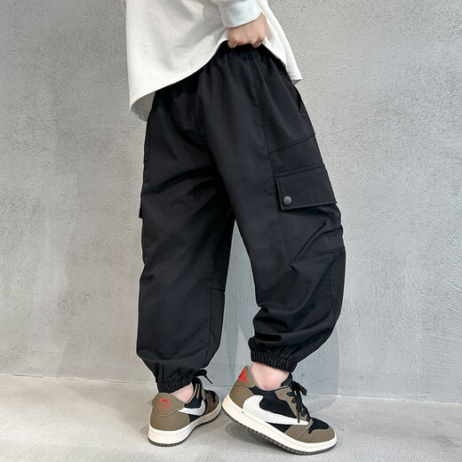 
MCDV boys' pants Spring and Autumn 2024 new spring clothes big children's sports pants children's black work pants handsome spring trend 15052 brown color [Spring and Autumn style - fried street work pants] 130cm (130cm)