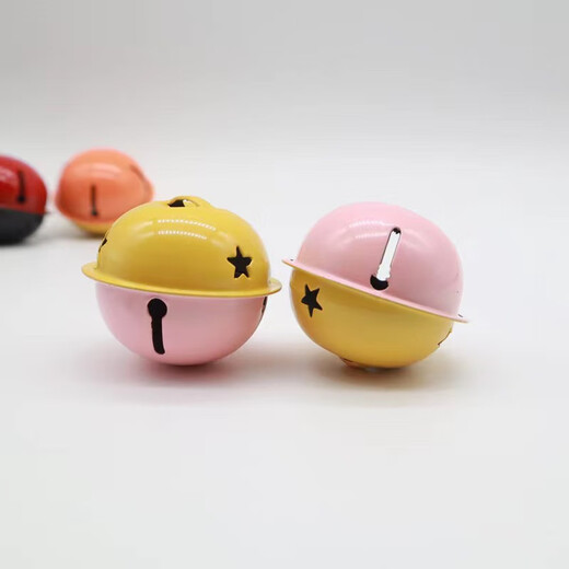 Dongzhitiandi colorful small bell jewelry accessories keychain candy color metal painted bell diy bracelet pet pendant double color 40mm bell color random 10 pack