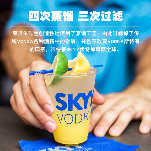 深蓝SKYY 伏特加 VODKA进口原瓶进口洋酒调酒 750ML  菠萝味
