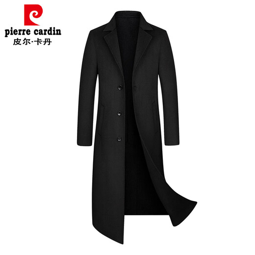 Pierre Cardin High-End New Herren-doppelseitige Schafe. Samtmantel Männer ausgedehntes überkneeges Wollgrabenschicht grau 175/l