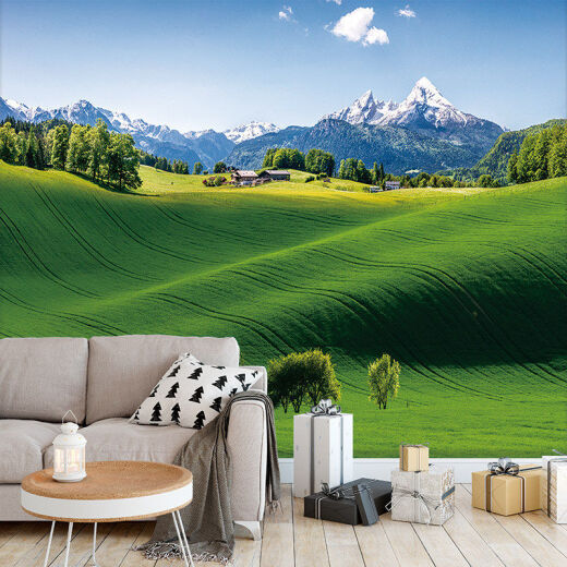 New Chinese style landscape painting wall stickers self-adhesive various natural scenery landscape paintings rural pastoral landscape painter style 3 width 120cm * height 80cm - whole sheet