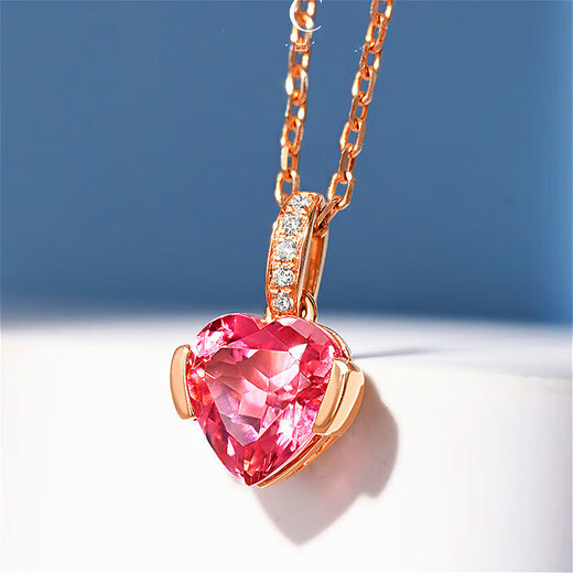 Haikai 18K gold necklace tourmaline necklace high-end luxury gem anniversary Valentine's Day birthday gift 18 gold k love tourmaline necklace