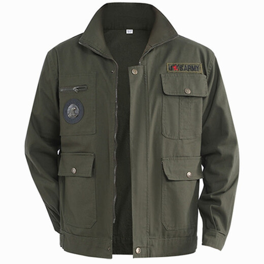 Feisheng Spring and Autumn Work Clothes Men's Loose Jacket Thickened Wear-Resistant Labor Insurance Welder Auto Repair Single-piece Top Workwear Customized Navy Blue Single Top Pure Cotton Anti-scald XL Recommended 125-140 Jin Jin equals 0.5 kg