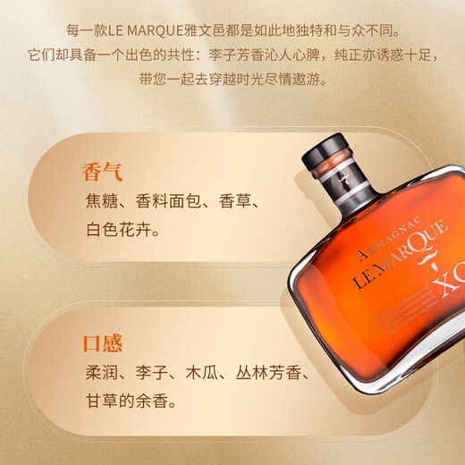 利万【法国国家馆】原装进口洋酒烈酒40度利万雅文邑白兰地700ml 利万XO 700mL 1盒