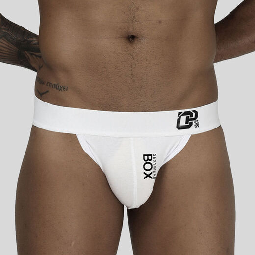 Guiruo sexy underwear new men's underwear sexy thong men's pure cotton double thong GAY gay L white collection store priority delivery