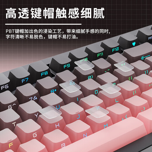 ZH870 Black Blackberry Mecánico Teclado Wireless Wireless Bluetooth Bequeoth Customized Boys 'Office E-Sports Game Mahjong Sound Silent Sound Stone Soned Zh870 Blackberry Sakura Sound (primera opción para niñas Código de oficina de presión de luz)