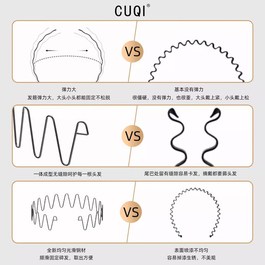 CUQI children's hairbands for men and women 2025 new forehead broken hair arrangement artifact headband hairpin baby face wash headwear black