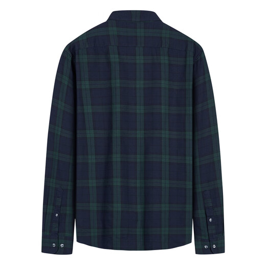Dances with Wolves Pure Cotton Shirt Men's Four Seasons Commuting Casual Plaid Men's Long Sleeve Shirt 202 Dark Green XL-180