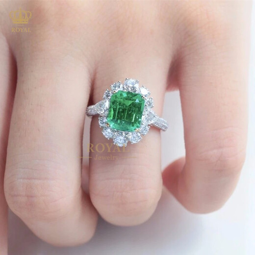 ROYALPICK emerald ring Colombian Muzou mine 3.08CT women's ring 18K gold diamond gift for Wife's Day birthday gift 3.08 carat emerald ring