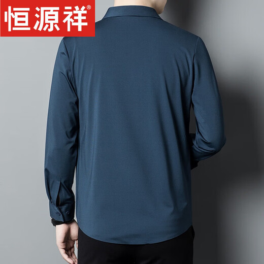 恒源祥喜爸爸装参加结婚宴礼服公公长袖衬衫衣服薄款男士春秋季高端贵士 BJ6625绿色 185/XXXL