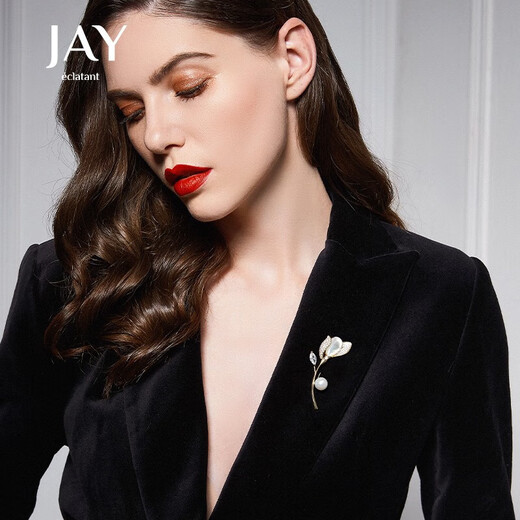 Jay imitation agate brooch women's coat corsage accessories birthday gift for mother-in-law and elders rose gold