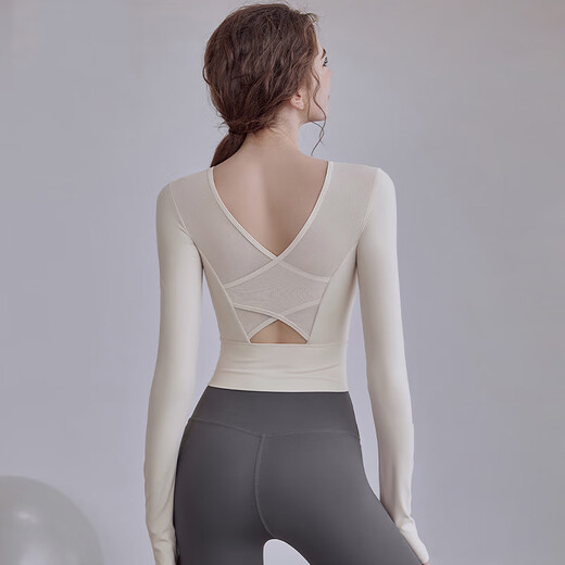 LULUUVTTOH2025 Autumn and Winter New Style Yoga Clothes Tops with Chest Pads for Women Beauty Back Fitness Clothes Sports Pilates Suit Long Sleeves Fengxin Purple Long Sleeves M