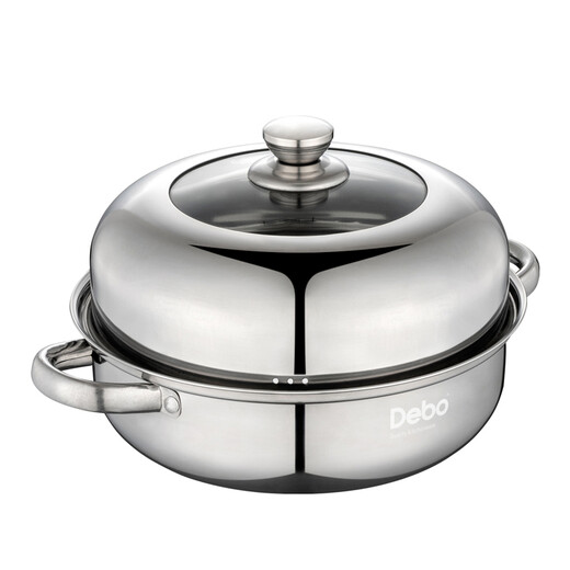 Debo Debo soup pot stainless steel single-layer steamer steamer induction cooker dual-purpose pot Eileen 26cm