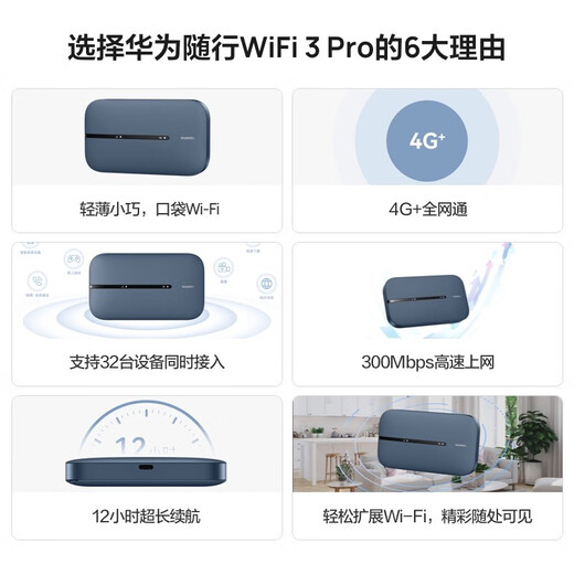 Huawei portátil wifi3pro móvil inalámbrico wifi sin tarjeta acompañante 4g red inalámbrica portátil coche no wifi6 triple red tráfico ilimitado a nivel nacional 2025 modelo 5g AX15B acompañante WiFi3 Pro versión triple red + paquete de un año