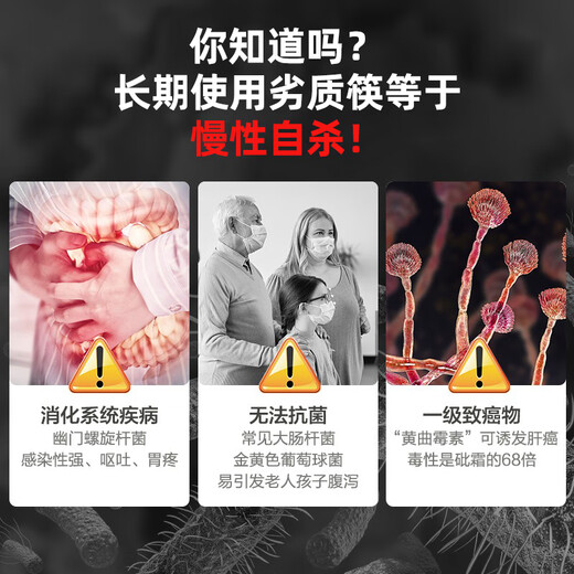 Double gun kitchen goodies antibacterial Jinfu alloy chopsticks household paint-free wax-free pps chopsticks and tableware set 10 pairs