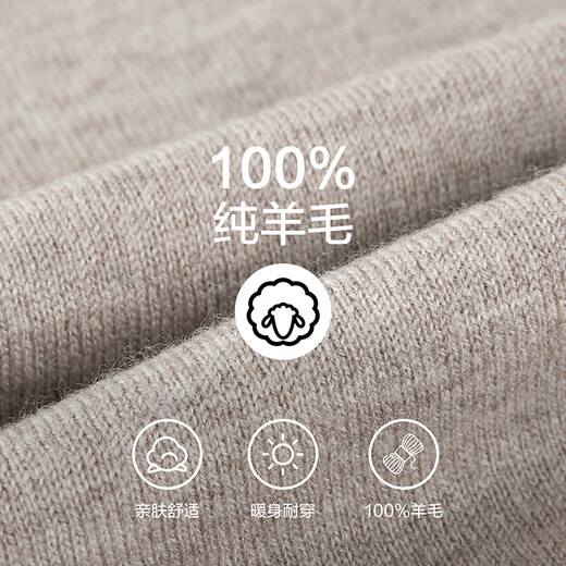 Heilan House Pure Wool Cardigan Men's Light Business Classic Series Sweater Winter Men's HNZAW3Y055A Oats 5A XL 180/96A Recommended 76-82kg