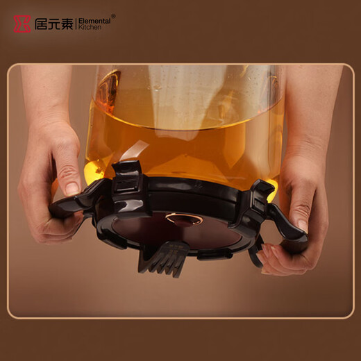 Ju element high-end thickened heat-resistant glass sealed wine soaking tank wine container wine bottle with faucet base 8L