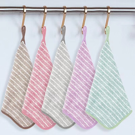 Quezhixian kitchen rags, household non-stick oil-absorbent towels, lint-free tablecloths, household supplies, cleaning dishcloths, new upgrade - thickened mixed colors, 6 pieces, 25*25cm