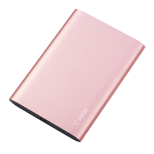 Kleine Festplatte (XDISK) USB3.0 mobile Festplatte 1 TB Doppelfestplatte Backup Metalloptik 2,5 Zoll Roségold externer externer Speicher Datenfoto Hochgeschwindigkeitsübertragung stoßfest