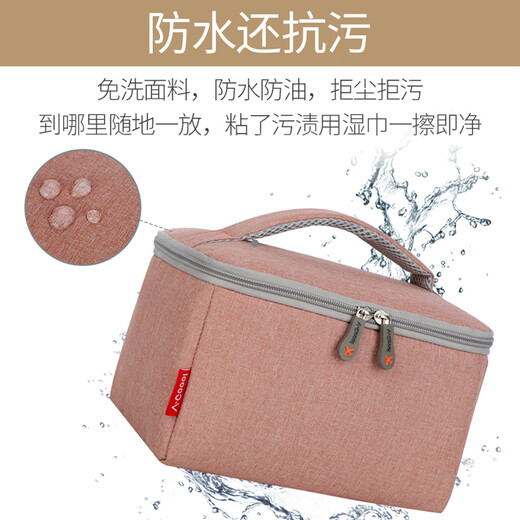Baoshen Milchbeutel mit Mutterbeutel einschicht gekühlte Muttermilch Frische Mutter Bag Ice Bag Mutter und Babybeutel Bento Bag Milchbeutel [wasserdicht und Anti-Fouling] Hellgrau + 2 blaues Eis