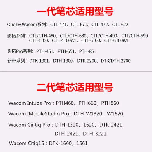和冠（Wacom）数位板笔芯CTL672 671 472影拓笔头651 6100 660 二代黑色30支(送更换器)
