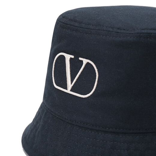 Valentino Damen Fabric Hat Fisherman's Hat Eimer Hut 2Y2HGA32 HCY 671 NAVY V LOGO Stickerei 59 59