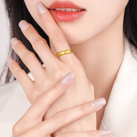 Zhongxin Jewelry Ancient Method Inherited Tianyuan Ring Pure Gold 999 Live Aperture Gold Couple Ring Jewelry Gift for Girlfriend 3.94g