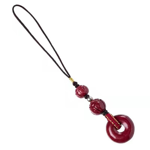 Mr. Ouyang Cinnabar Safe Buckle Handy Lanyard Car Schlüsselbund Anhänger für Männer und Frauen Antike Stil u Disc Anhänger handgewebte Handykette ht