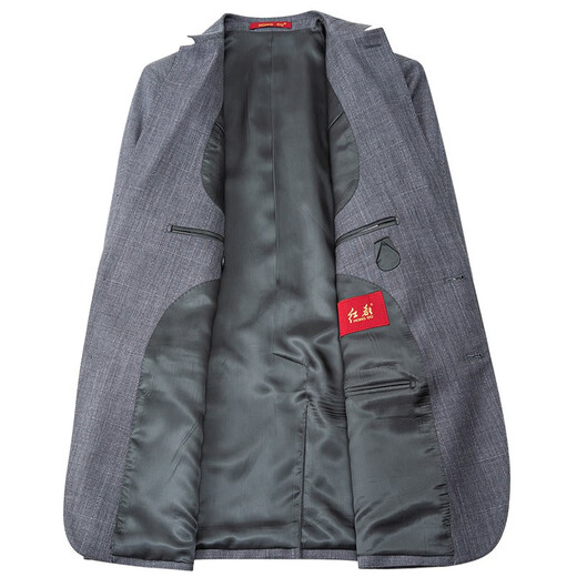 Hongdu new suit men's suit business formal wedding dress business professional dark gray men's suit suit AX20347/C version XL 180