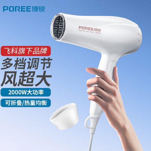 FLYCO 2000W hair dryer, household hot and cold air, high power, hair dryer, strong wind, foldable hair dryer, thermostat, portable, same hair dryer under FLYCO