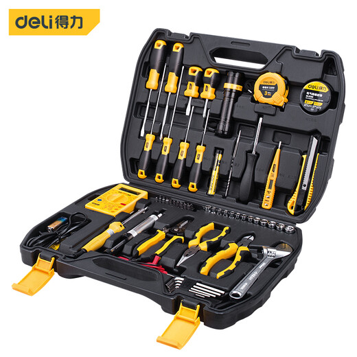 
Deli Home Multifunctional Hardware Toolbox Set Manual Tool Set Electrician Automobile Repair 50 pieces DL1050
