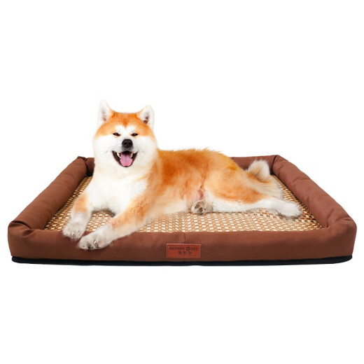 Hanhan Pet Dog House Cat House Summer Pet Dog House Mat Mat Golden Retriever VIP Teddy Medium Dog Bed Dog Mat Mat Style Brown XL Size 76*61*7cm