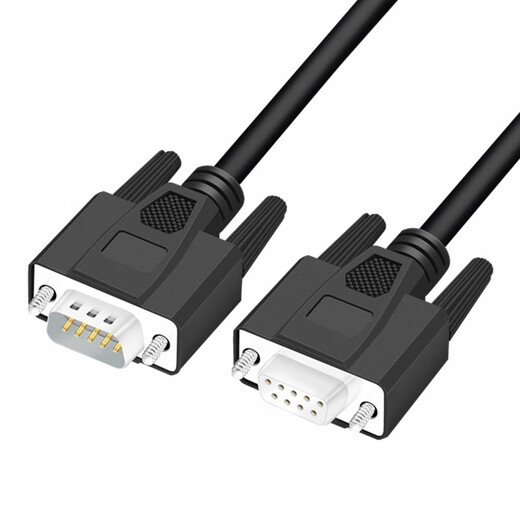 Huanglin RS232Com Puerto Serial Línea DB9 Línea de comunicación de conexión 485 Línea de señal 2492H Conexión directa masculina a femenina (negro 24awg) 10 metros