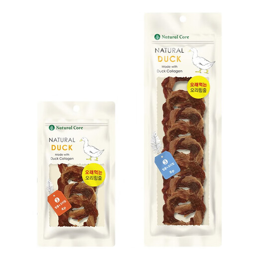 Natural Core natural core dog snacks for dogs, teething biltong, duck tendon wrapped duck meat rings (80g)
