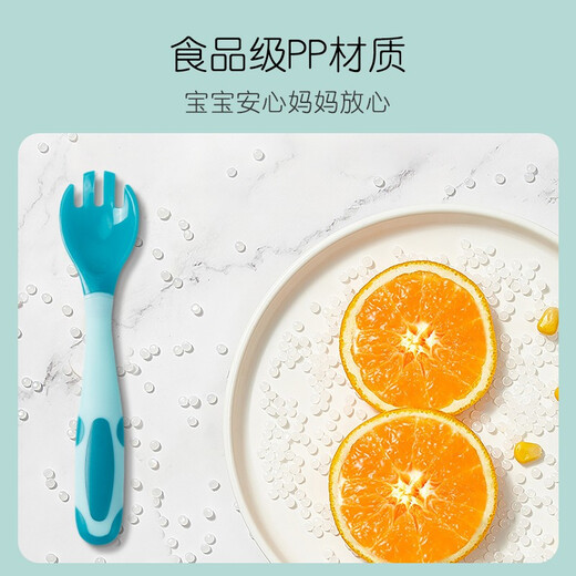 Britisch -Edelstahl -Gabel Spoon Baby Tabelle Geschirr lernen, ein kurzes Griff -Trainingslöffel für Kinder für Essen zu essen. Temperatursinn Fork Löffel [Olive Green] kann gebogen werden