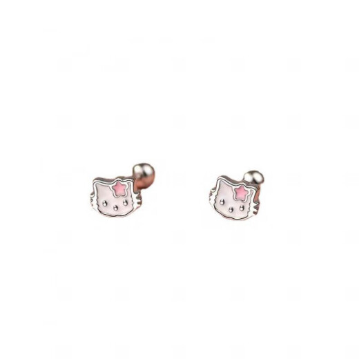 
Mr. Ouyang S99 foot silver KT cat screw earrings for girls cute sweet earrings for earrings in white ear bones children's ear jewelry 674ED-silver-screw-A27-204 foot silver