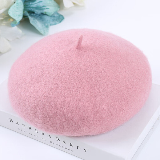 Ning Chai Beret Frauen Frühlings- und Herbst Winter Beret koreanische Pilze Frauenhut Atmungsfreie Kürbishut Imitation Wolle Wolle Wolle rot verstellbar 56-58 cm