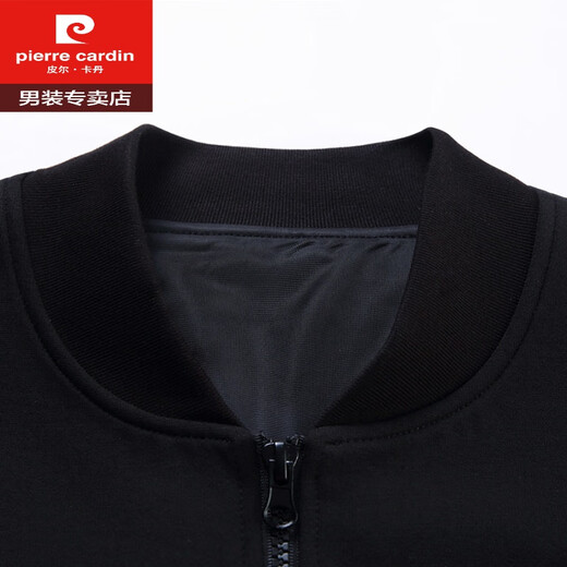 皮尔卡丹（pierre cardin）运动套装男春秋新款含桑蚕丝时尚帅气卫衣长裤休闲两件套针织 黑色套装 6628 3XL 185/96A