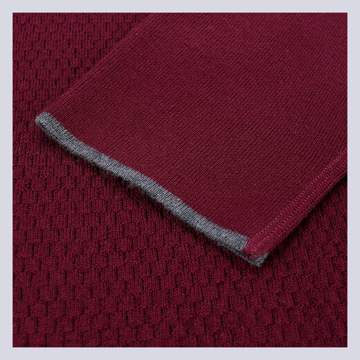[Jijia] Winter warm half turtle neck thick pure cardigan cardigan men's zipper knit sweater sweater jacket Burgundy 165/S