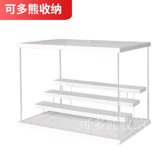 Caja ciego de asunto Pantalla Gabinete Caja de almacenamiento Caja de almacenamiento con caja de pantalla blanca clara Bloques de construcción transparentes a prueba de polvo Luz de techo grande + escalera Luz de techo grande con modelos de 2 capas de escalera 6626DT