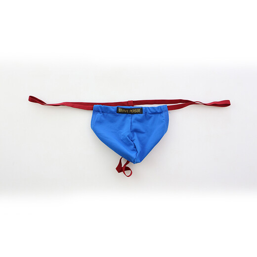 
BRAVEPERSON Men's super-sliding stretch-line pants, low-waist T-shirt underwear, cool and silky and fashionable male sexy hip-showing single-thong underwear, blue L