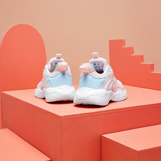 361°童鞋2025冬季小童女童旋纽扣跑鞋 蓝31