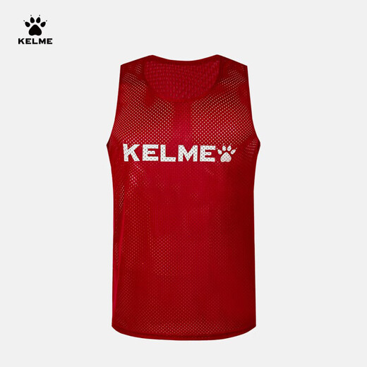 Kelme Football Training Vest Grand Mesh Breathable Team Gif Gest Team Uniform peut être personnalisé rouge et blanc XL