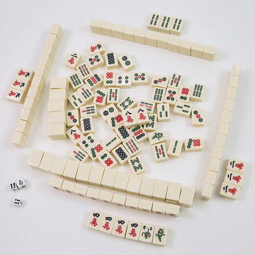 Thank you Eslite Mahjong Tiles, 42mm ivory hand-rolled mahjong tiles, 144 pieces, one-piece mahjong (including tablecloth soft bag)