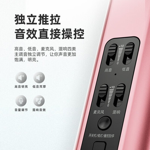 TINGSHENGZHE无线话筒音响一体麦克风k歌神器手持家庭专用ktv蓝牙电视卡拉ok手机扩音器自带声卡套装会议直播 【双喇叭大音量-操作简单】银色 官方标配