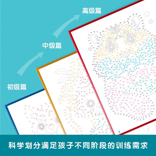 Magic Connect Game Book (3 volumes in total) Puzzle Advanced Concentration Training Game Book Connect the Dots and Draw Lines Coloring Pictures 3-6 year old children's whole brain left and right brain intelligence development eyesight and brain power challenge Kindergarten primary school students holiday toy book
