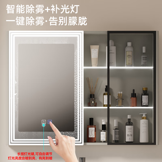 海松达不锈钢浴室柜组合陶瓷一体110cm洗手盆120大户型卫生间洗脸盆柜 奶咖色12048cm主柜+全封镜柜