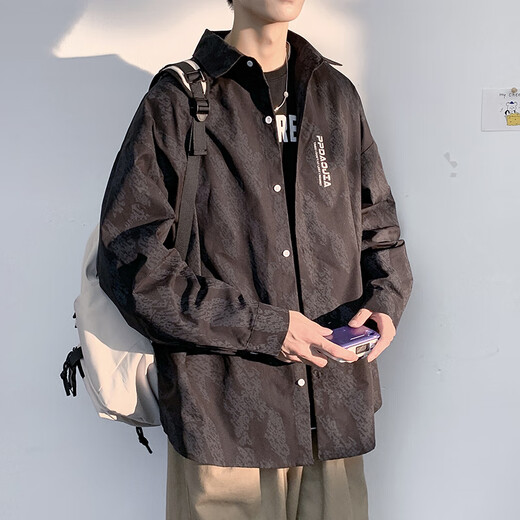 OEMG Frühlings- und Herbst-Barock-Trend-Hemd-Hemd-Hemd-Hemd-Hemd-Hemd-Hemd-Hemd-Hemd-Jacke für Männer mit großer Größe von DSA001-1-1-1-C3511 White XL [Vorgeschlagen 125-140jin [Jin gleich 0,5 kg]]